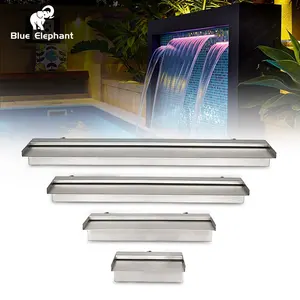 DC 12V Water Fall Wall Decor Indoor Home Garden Waterfall Swimming Pool Water Fountain Light To Decorate