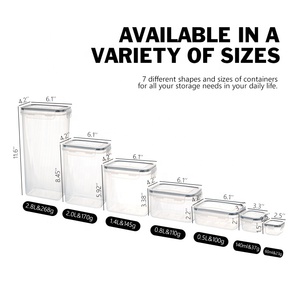 Gloway OEM 36pcs 42pcs Nhà Bếp Đựng thức ăn Organizer BPA-free hộp nhựa & nhãn Spoon Set thực phẩm lưu trữ <span class=keywords><strong>Container</strong></span> có nắp đậy - Product Image 3