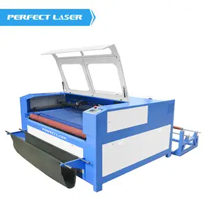 Perfeito Laser-roupas tecido CCD Laser máquina de corte 160100 com auto alimentador sistema 60w/80w cabeças duplas