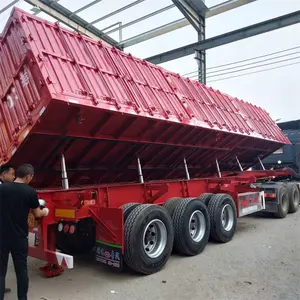 JT brand 100 ton interlink side dump trailer 60 tons tipper trailer tandem 4 axles 2 axles cargo super link double b trailer