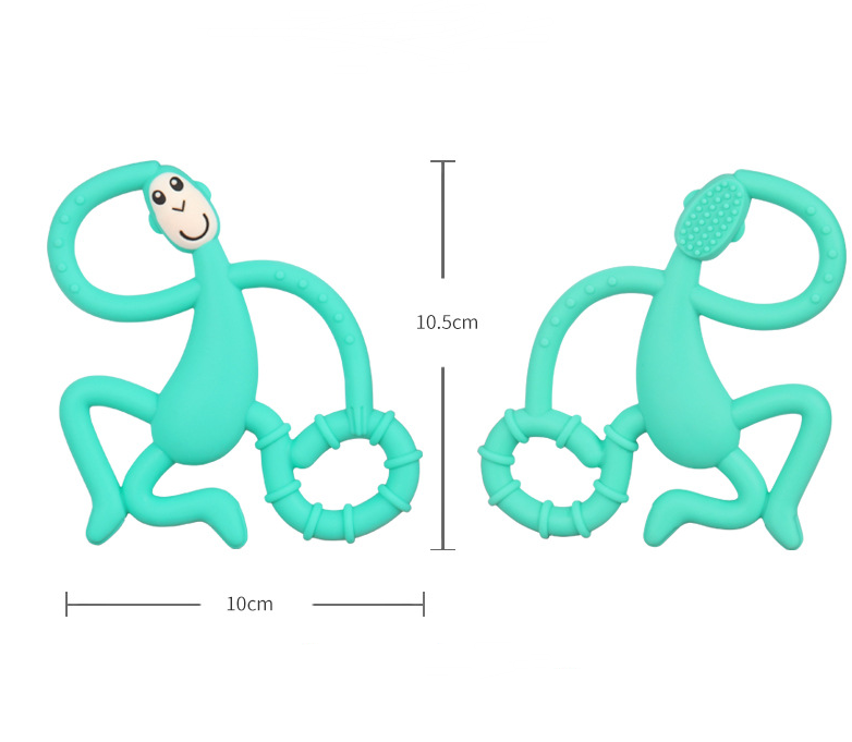 Быстрая доставка, игрушечный Прорезыватель в форме обезьяны, Высококачественный Экологически чистый новый пищевой силикон, Детские Прорезыватели для зубов, игрушки