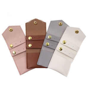 Customized Logo Hot Sale Mini Jewelry Storage Bag Portable Travel Earring Bracelet Bag Unfold 14.5*6cm Leather Jewelry Bag - Product Image 1