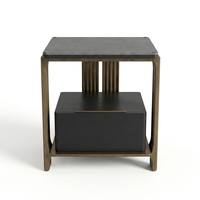 Ensemble de commodes de chevet à double tiroir, blanc brillant, écologique et élégant, pour chambre principale d'hôtel