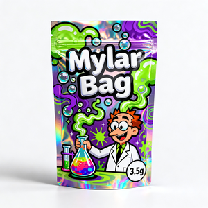 Sachets Mylar personnalisés imprimés, anti-odeur et holographiques, en PET, pour emballage alimentaire, type pochettes verticales - Product Image 2