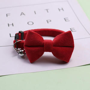 Collier pour chat avec nœud <span class=keywords><strong>papillon</strong></span> de luxe en velours suédé confortable et tendance, avec clochette - Product Image 5