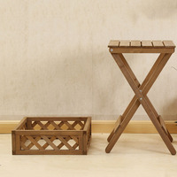 Grand pas cher en bois fleur planteur plateau boîte pliable pliable Pot support jambe support pour la décoration de jardin