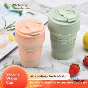 แก้วกาแฟพับได้ซิลิโคนขนาด 12 ออนซ์ เป็นมิตรกับสิ่งแวดล้อม พร้อมฝาปิด - ดีไซน์น่ารักสำหรับผู้ใหญ่ - Product Image 5