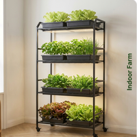 Support de plantes réglable à 3 niveaux avec lumière LED à spectre complet et minuterie, étagère de culture de légumes d'intérieur, jardin domestique CE