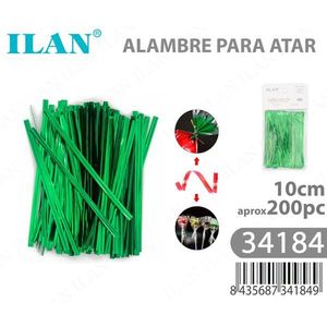 Alambre para atar plantas Ilan, 10 cm, plástico verde, para uso en jardín, aproximadamente 200 piezas - Product Image 2