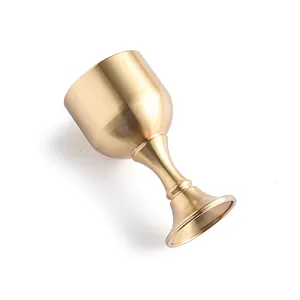 Wholesale High Premium Long Stem Metal Brass Vintage Copper Brass Wine Liqueur Goblet Cup