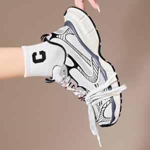 รองเท้าวิ่งยูนิเซ็กซ์รุ่นใหม่ปี 2025 คุณภาพสูง ไซส์ 3XL พื้นหนา น้ำหนักเบา ระบายอากาศได้ดี ผ้าตาข่าย แบบผูกเชือก สไตล์ Dad Shoes - Product Image 4