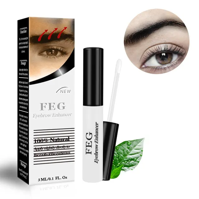 Serum penumbuh alis FEG, cairan riasan penumbuh bulu mata, kosmetik alis alami dan lebih tebal