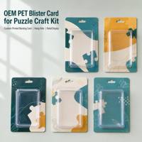 Kartu Blister PET OEM untuk Perlengkapan Kerajinan Puzzle dengan Kartu Penyangga Cetak Kustom dan Lubang Gantungan untuk Display Retail