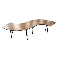 Table de dessert pliable d'extérieur de style minimaliste moderne, en bois massif, de forme personnalisée, pour mariages, vente en gros d'usine