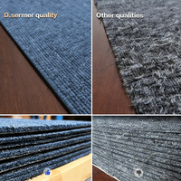 Dsermer Moquette d'hôtel de luxe non tissée, commerciale, pour carrelage céramique, en polyester, à poils ras, fine, couleur unie, tuiles carrées 50x50