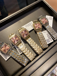 Relojes Elegantes para Mujer con Esfera Cuadrada: Esfera en Oro Rosa, Caja con Detalles de Diamantes y Correa de Acero Inoxidable - Product Image 2