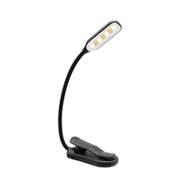Mini lampe led de lecture usb flexible rechargeable avec pince, idéale pour la lecture ou le chevet, 3 niveaux de luminosité