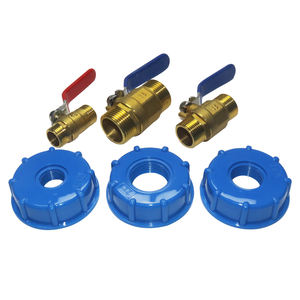 G1 ''3/4'' 1/2 ''IBC S60 * 6 2'' Adaptador de tanque de agua Juego de válvula de bola de cobre Conector de agua de jardín Válvula de grifo de cubo de agua de lluvia - Product Image 6