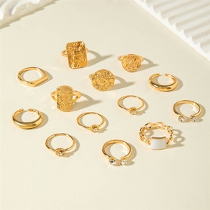 Bijoux européens et américains, sens du design à la mode, bague en pierre précieuse sertie de diamants ronds, luxe léger et exquis <span class=keywords><strong>Serpe</strong></span> - Product Image 2