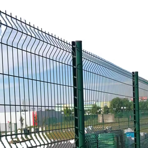 Paneles de valla de malla de alambre de flexión de triángulo 3D recubierto de PVC para exteriores galvanizado de alta calidad para patio escolar de jardín de carretera - Product Image 1