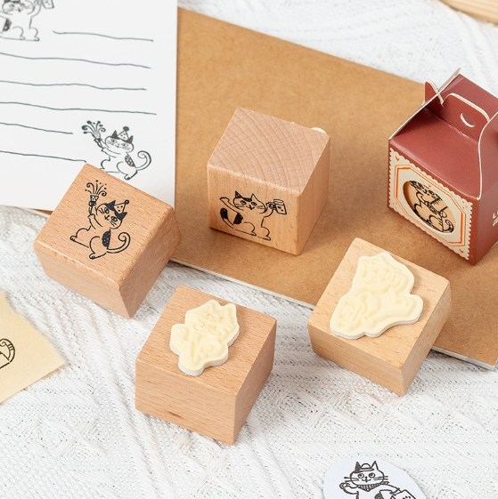 Custom Wooden Rubber Stamp, Handmade Wood Stamp for DIY Craft Scrapbooking Office Logo Personalized Stamp