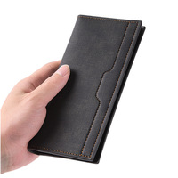Dompet panjang banyak kartu, dompet pria kapasitas besar ultra tipis mode sederhana grosir