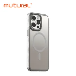 Capa magnética para celular com carregamento sem fio Mutural TPU + PC Business Case para iPhone 15 Pro Max Série BinbGan 