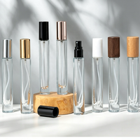 Flacons de parfum en verre cosmétique haut de gamme de 10 ml avec bouchon à vis, impression sérigraphique, forme rectangulaire, logo et boîte personnalisés