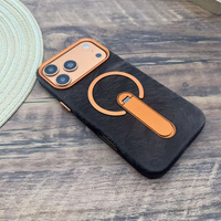 Coque de luxe en cuir motif queue de phénix avec support vertical et dos magnétique pour iPhone 18 17 Pro Max 16 15 Plus