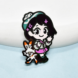 Trung Quốc Nhà máy trực tiếp phim hoạt hình thiết kế kim loại pins tùy chỉnh Đen Nickel mạ men cứng Pin - Product Image 1