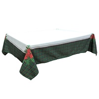 Offre Spéciale Polyester Lin Tissu Décoration De Fête De Noël Table À Manger Nappe De Noël Rectangulaire pour Table Rectangulaire