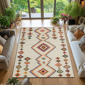 Tapis de sol en velours cristal épaissi de style nordique, couleur unie, en fibres de polyester tuftées, résistant aux taches, pour usage domestique, forme carrée - Product Image 4