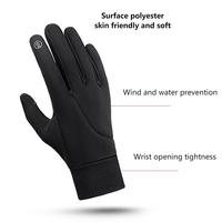 Écran tactile avec gants chauds antidérapants imperméables coupe-vent en peluche pour gants de cyclisme en plein air
