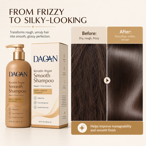 Champú Suavizante con Keratina <span class=keywords><strong>y</strong></span> Argán DAQAN <span class=keywords><strong>para</strong></span> <span class=keywords><strong>Cabello</strong></span> Encrespado <span class=keywords><strong>y</strong></span> Áspero, Repara <span class=keywords><strong>y</strong></span> Limpia el <span class=keywords><strong>Cabello</strong></span> <span class=keywords><strong>Seco</strong></span> <span class=keywords><strong>y</strong></span> <span class=keywords><strong>Dañado</strong></span>, 500ml - Product Image 1