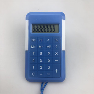 KK9200 Mini Calculator Blue 8 Digit Portable With Lanyard Battery Powered - Product Image 1