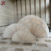 ZKAI Élégant Ensemble de toile de fond en tissu plissé lavande en forme d'éventail pour scène de mariage en demi-lune et décoration de fête