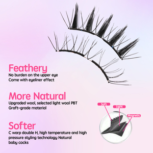 Ensemble de <span class=keywords><strong>cils</strong></span> <span class=keywords><strong>magnétiques</strong></span>, look naturel complet, hypoallergénique, <span class=keywords><strong>eyeliner</strong></span> magnétique réutilisable - Product Image 3