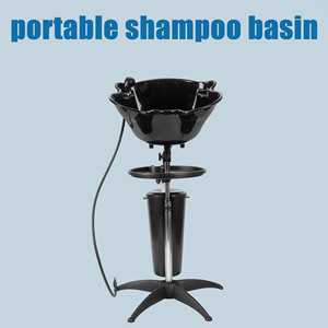 Lavabo Portatile per Shampoo con Stazione di Lavaggio Regolabile e Serbatoi d'Acqua Integrati per Saloni di Bellezza, Spa e Parrucchieri - Product Image 1