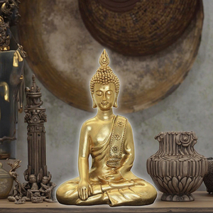 พระพุทธรูปทองคำไทย งานฝีมือเรซิ่น ของตกแต่งบ้าน พระพุทธรูปแบบจำลอง งานศิลปะวาดด้วยมือ ของสะสม รูปปั้นพระพุทธรูป - Product Image 2