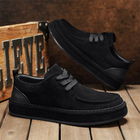 Zapatos de Hombre, Nuevos Tenis Negros con Cordones, Estilo Casual y Deportivo para Otoño, con Parte Superior de PU y Suela de PVC