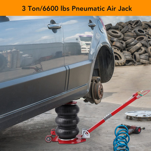 Gato neumático de 6600 lbs de capacidad, elevación rápida, 3T, para reparación de automóviles, con varilla plegable, elevación rápida, gato de aire de triple bolsa - Product Image 4
