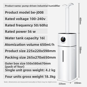 Industrial Commercial 16L Pumped Water-added Ultrasonic <b>Humidifier</b> App-controlled Timing Function Household Large Spray Volume - Product Image 3