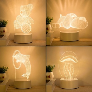 Newish-lámpara de mesa acrílica para decoración de habitación de niños, foto personalizada, ilusión 3D creativa, Base de escritorio, LED de Navidad, luz nocturna - Product Image 2
