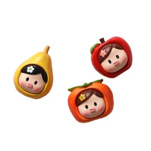 Imán Decorativo de Hierro con Diseño de Frutas (Manzana, Pera, Caqui) para Refrigerador, Adhesivo Magnético Creativo para Pared - Product Image 1