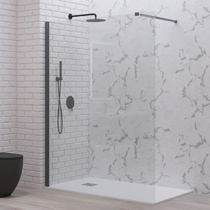 Kamalu KW-100GM Parete Doccia Walk-in 120cm con Profilo in Metallo Canna di Fucile Accessori per il Bagno - Product Image 1