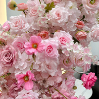 Arche de fleurs artificielles en soie de luxe DIY, 2 m de largeur/hauteur, blanc, rose, rouge, rose, décoration de mariage, support en forme de croissant, modèle RMTS 0621
