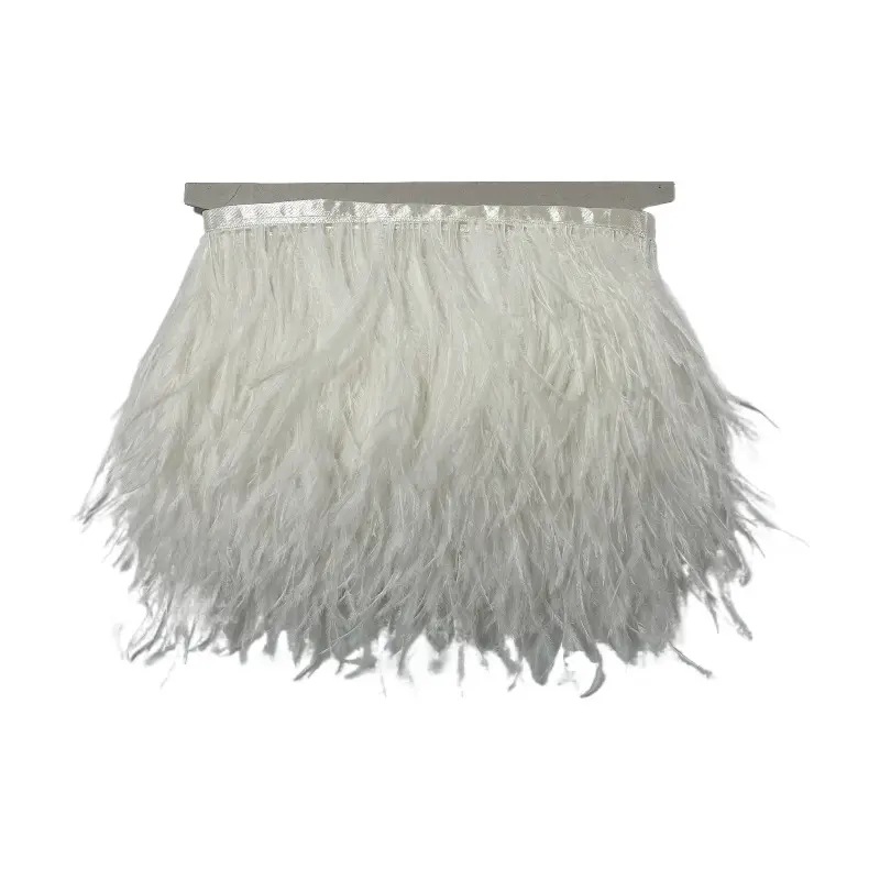 Hot 10-15cm Ostrich Fringe Trim Feathers Fabric Fashion Garment Accessories Lace Fabric Fringe Ribbon Natural Ostrich Feathers