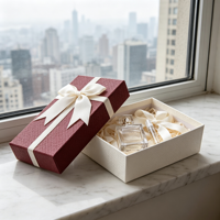 Boîte à parfum en érable avec flacon de parfum, imprimé feuille d'automne, coffret cadeau parfumé, emballage cadeau en gros, fabrication sur mesure