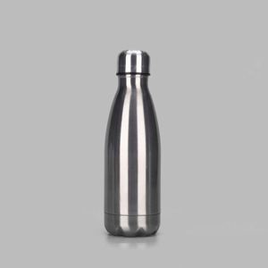 Stainless Steel Vacuum Insulated Water <b>Bottle</b> Minimalist Design Travel Flask Double Wall Thermos White and Silver Colors - Product Image 2