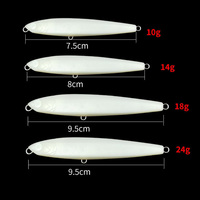 Leurre de pêche crayon rigide non peint, léger et coulant, haute qualité, échantillon gratuit, 10g, 14g, 24g, vente en gros Raylor